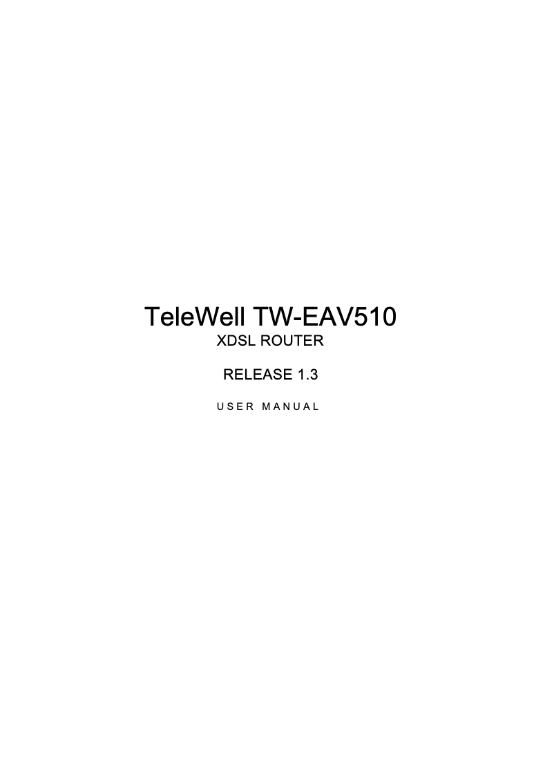 Page n°1 - Manuel utilisateur TeleWell TW-EAV510