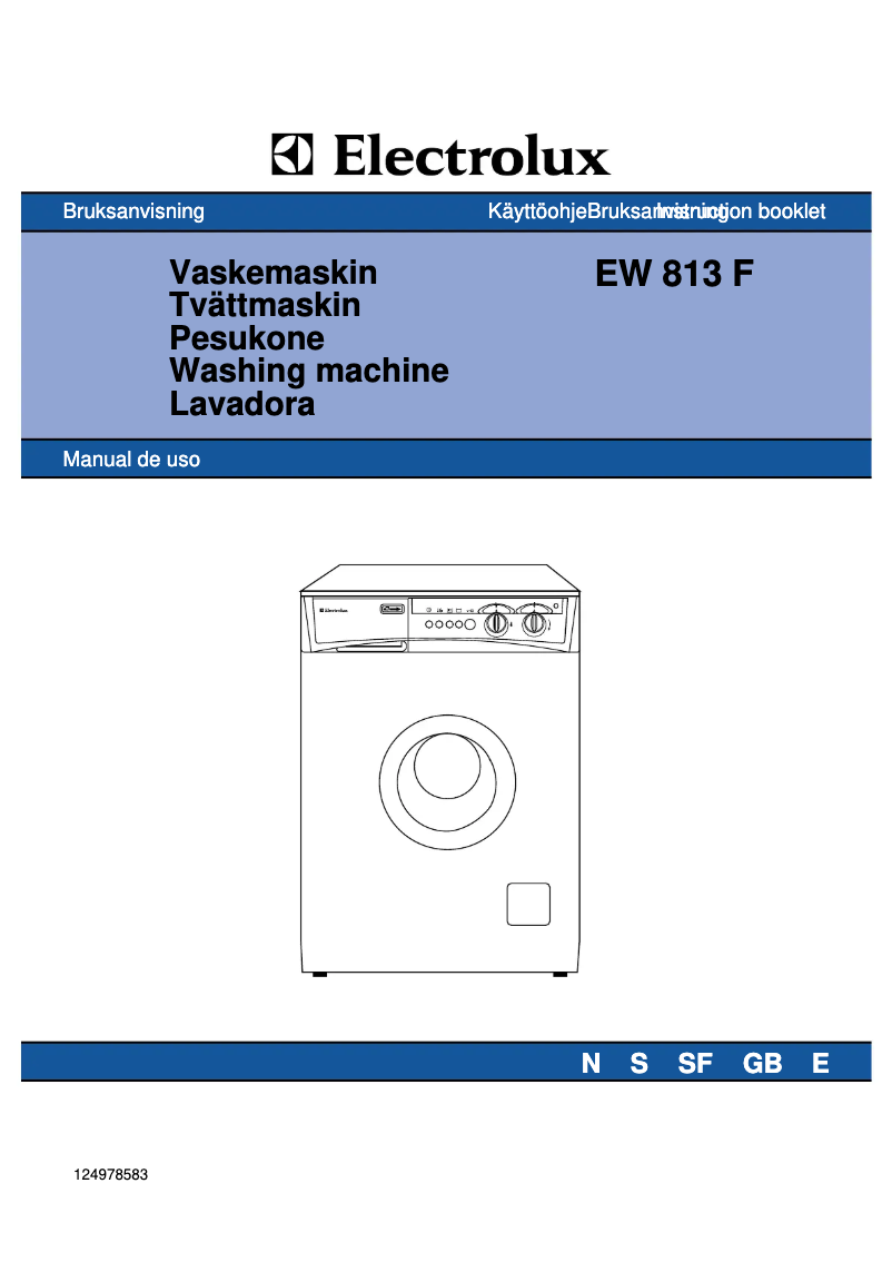 Page n°1 - Manuel utilisateur Electrolux EW813F