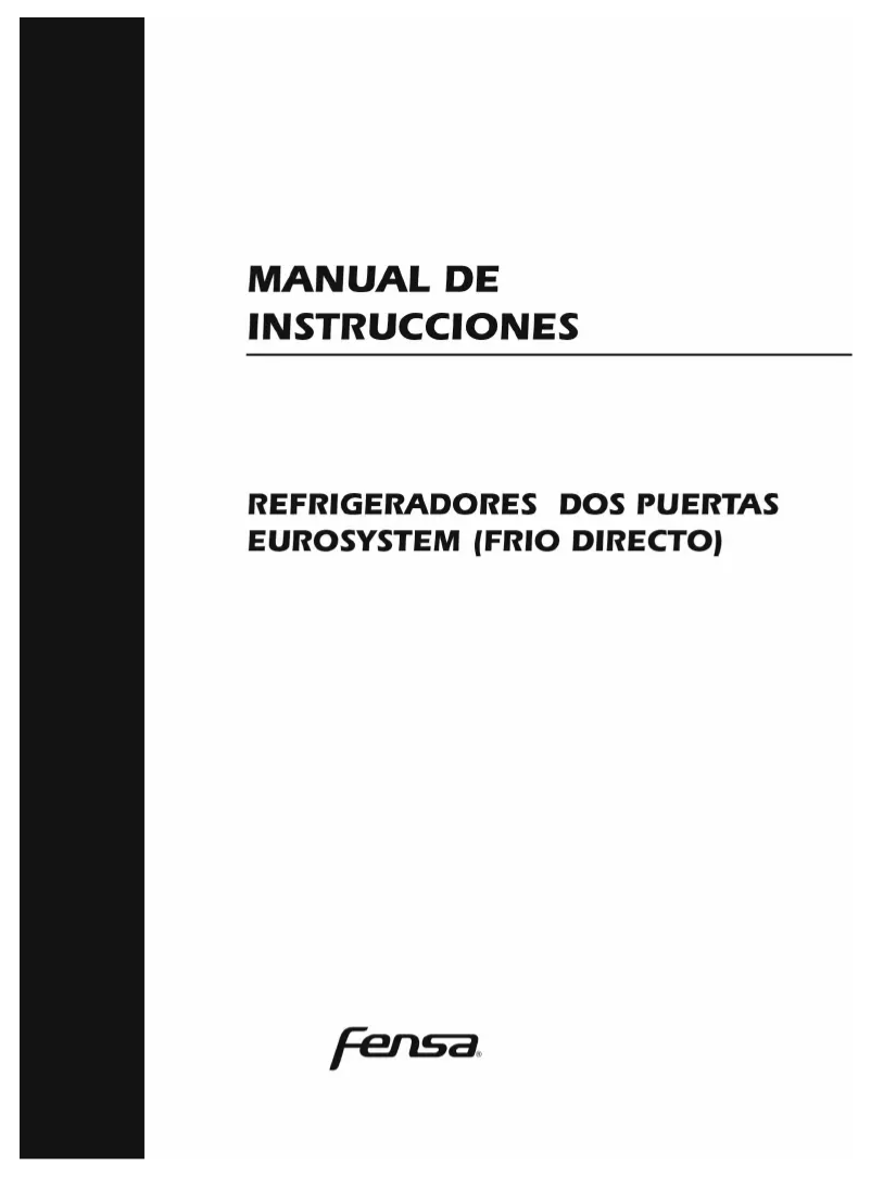 Page n°1 - Manuel utilisateur Fensa Progress 5700 T