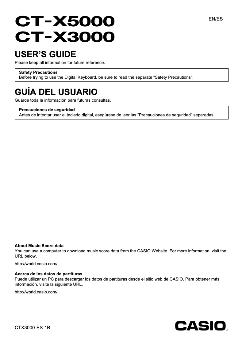 Page 1 de la notice Manuel utilisateur Casio CTX-3000