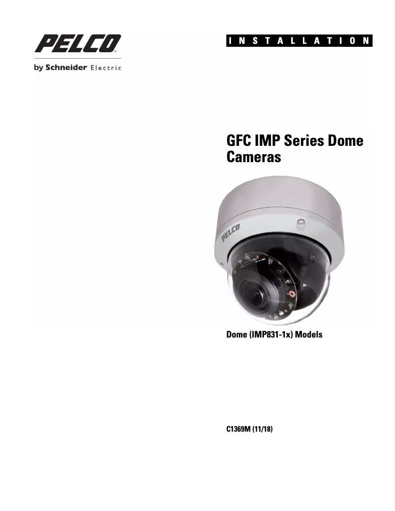 Page n°1 - Manuel utilisateur Pelco GFC IMP831-1ERS