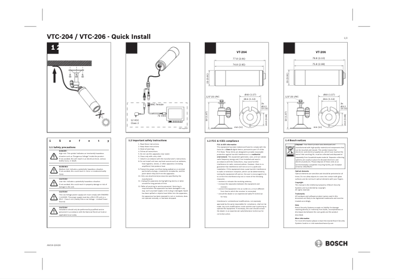 Página 1 del manual Manual de usuario Bosch Advantage Line VTC-204