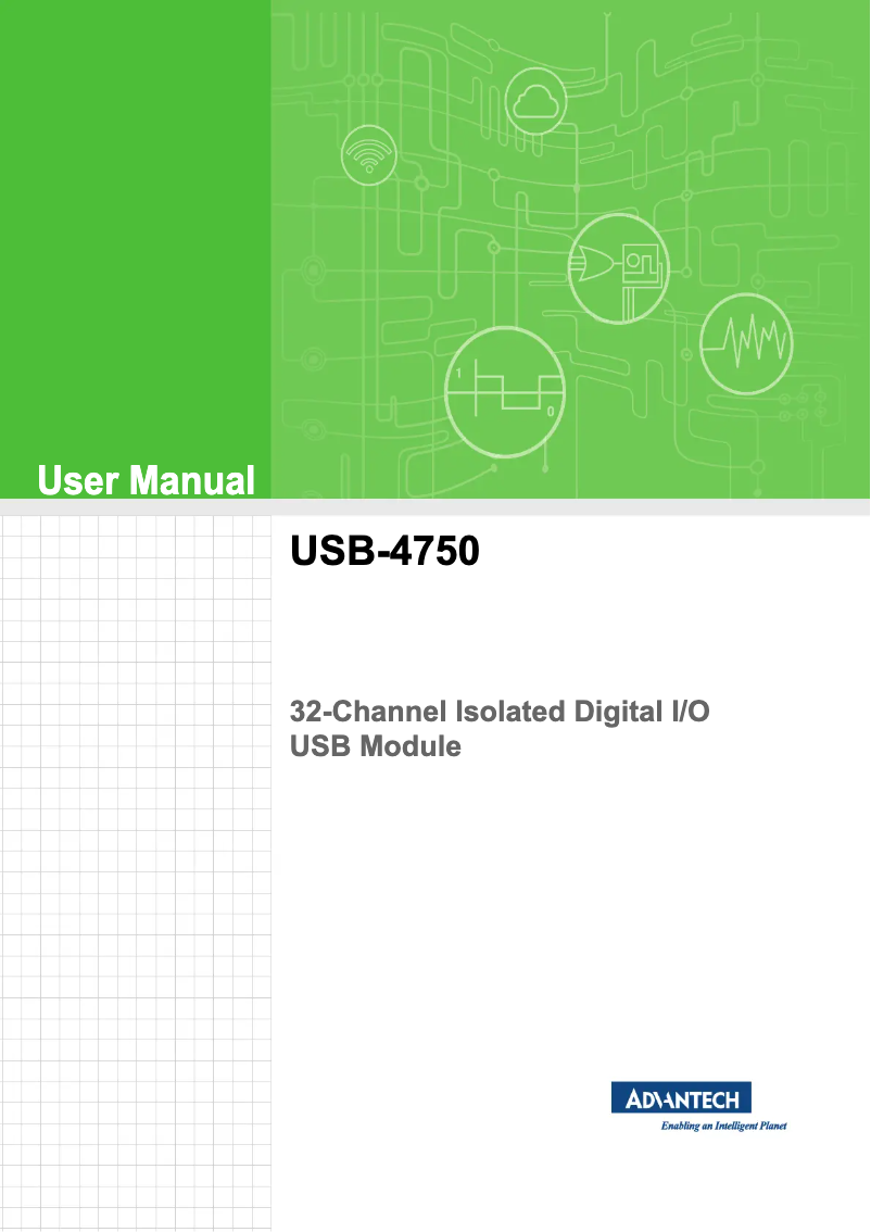 Image de la première page du manuel de l'appareil USB-4750-CE