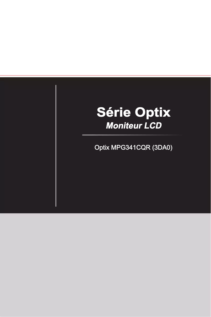 Page n°1 - Manuel utilisateur MSI Optix MPG341CQR