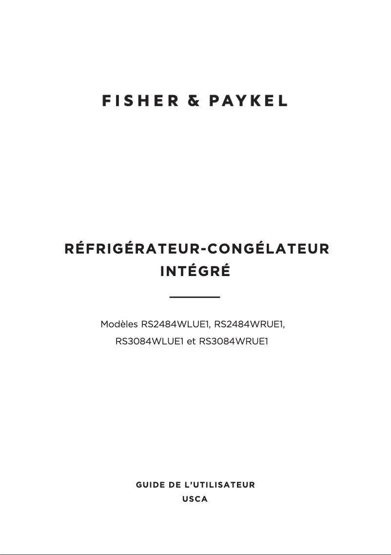 Página 1 del manual Manual de usuario Fisher & Paykel RS3084WRUE1
