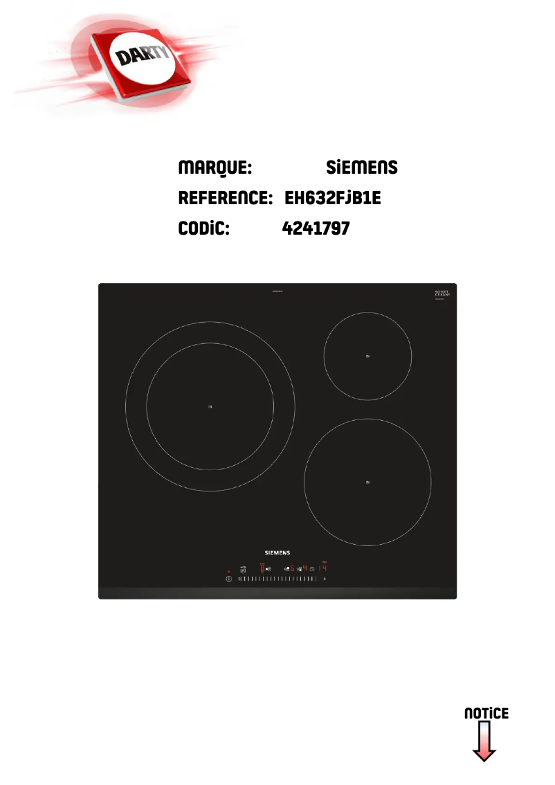 Image de la première page du manuel de l'appareil EH631FJB1E