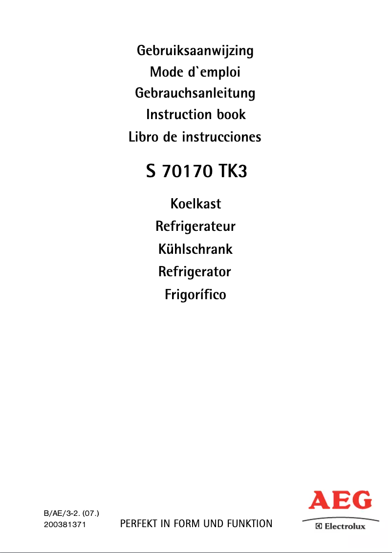 Página 1 del manual Manual de usuario AEG Santo 70170 TK3