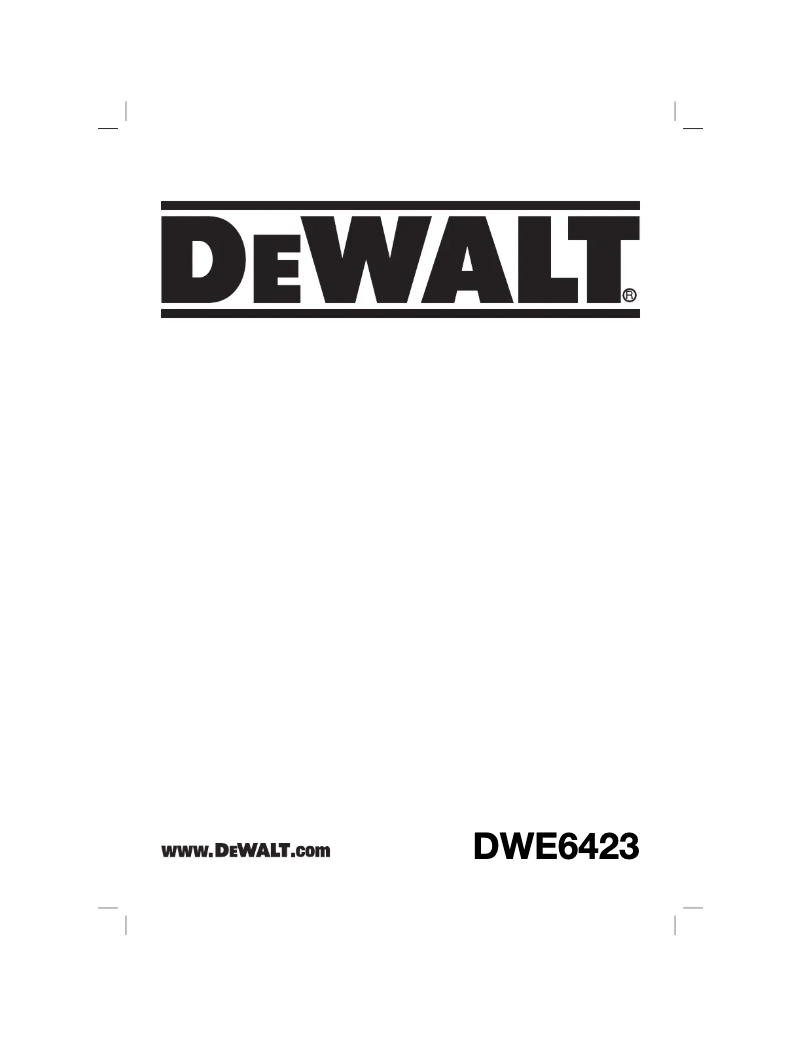Image de la première page du manuel de l'appareil DWE6423