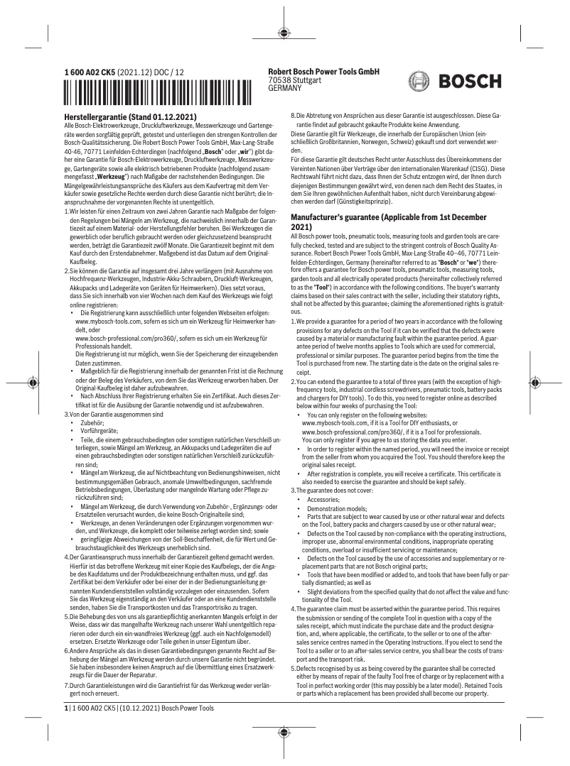 Página 1 del manual Manual de usuario Bosch GST 183-LI Professional