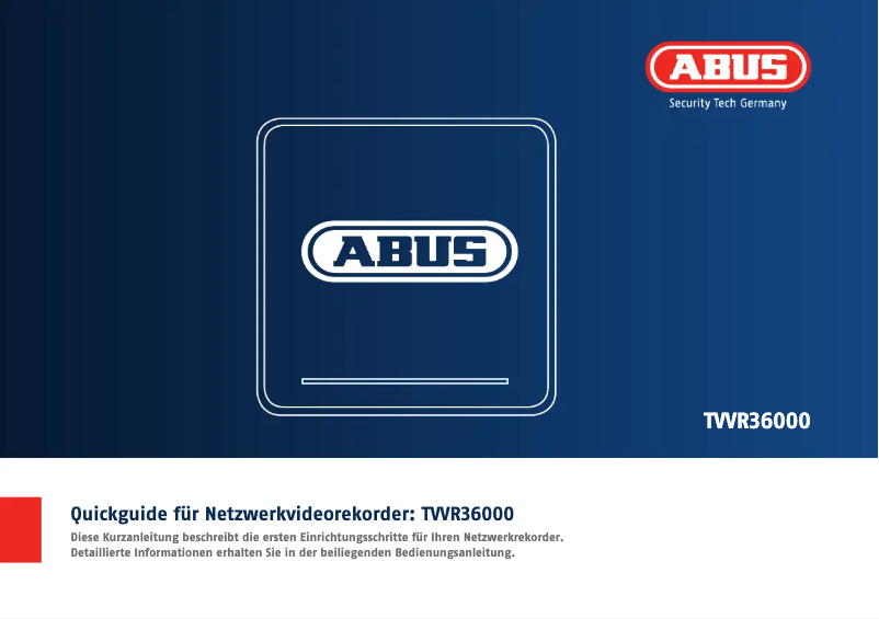 Image de la première page du manuel de l'appareil TVVR36000