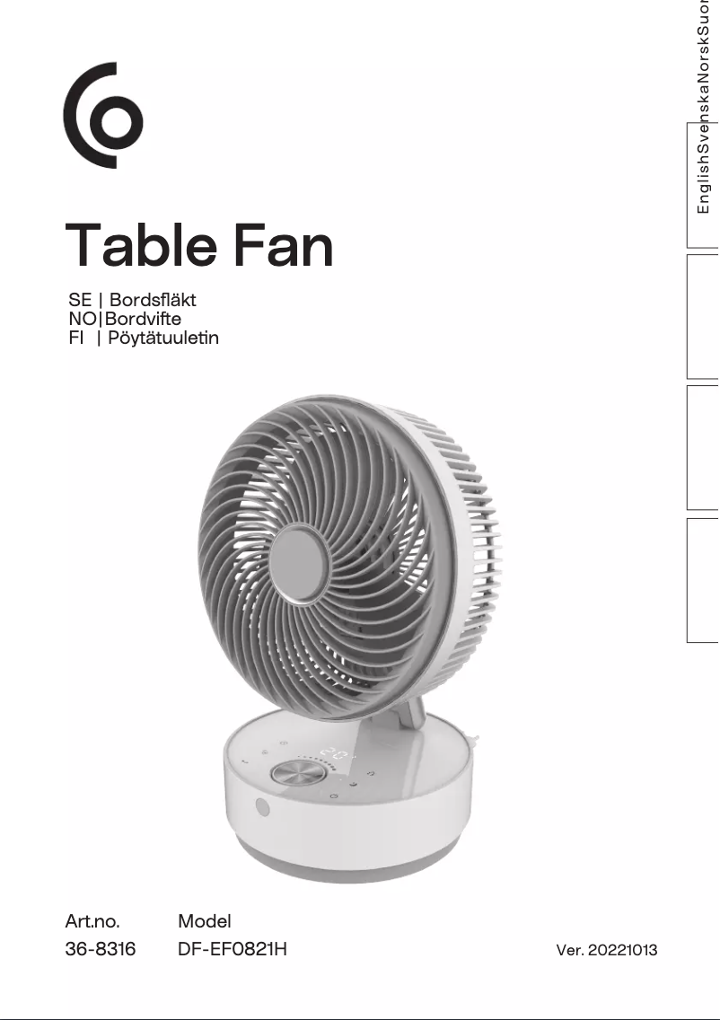 Página 1 del manual Manual de usuario Clas Ohlson DF-EF0821H