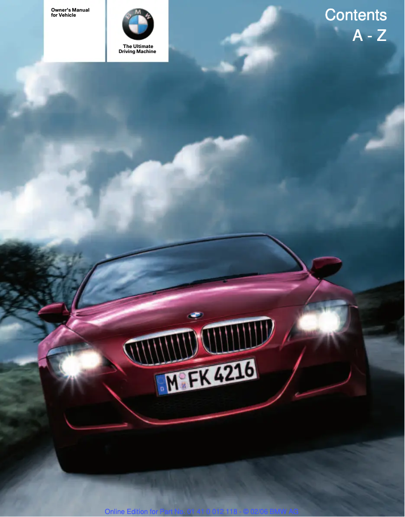 Page 1 de la notice Manuel utilisateur BMW M6 Coupe (2006)