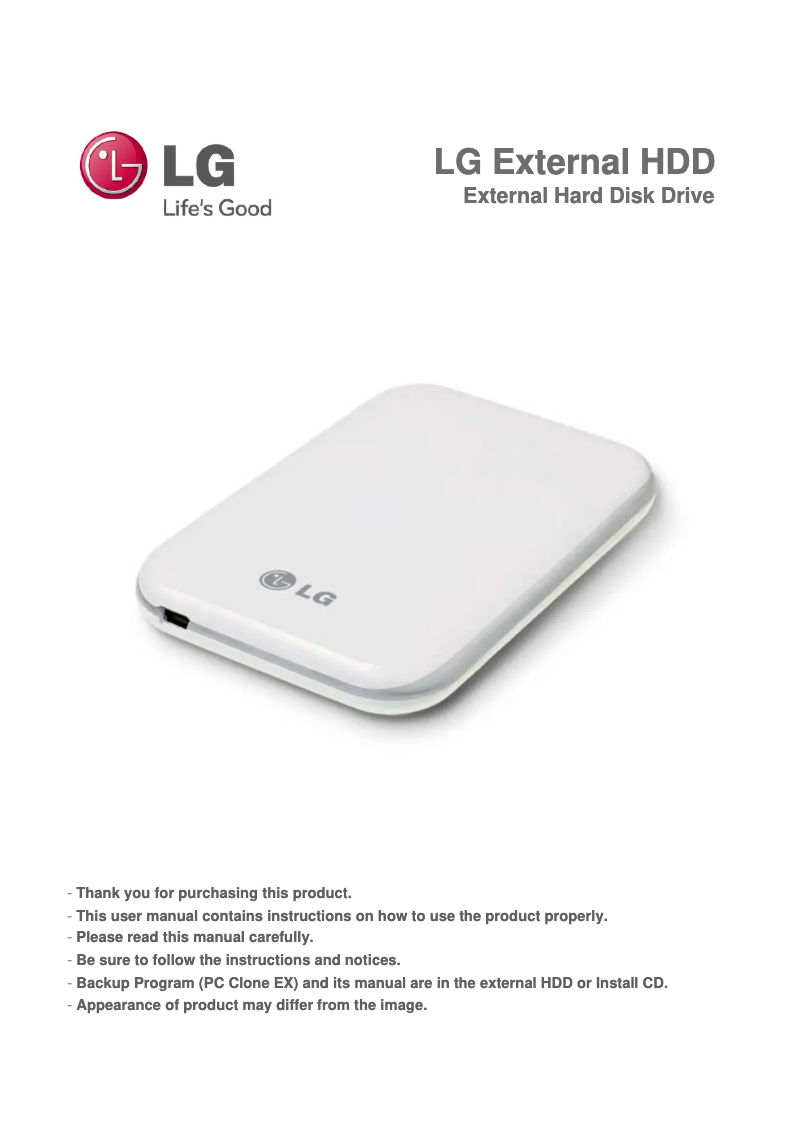 Page n°1 - Manuel utilisateur LG HXF1P50FB
