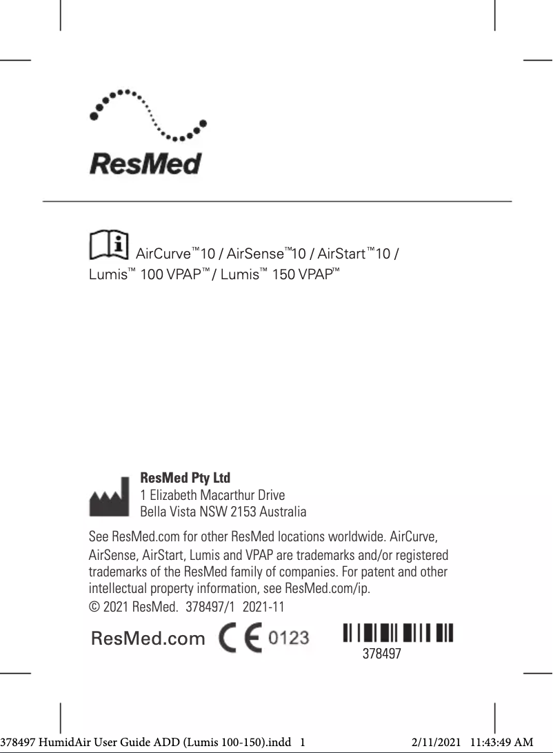 Image de la première page du manuel de l'appareil HumidAir II