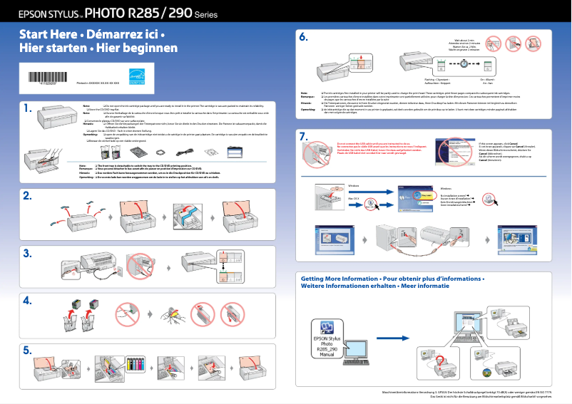Image de la première page du manuel de l'appareil Stylus Photo R285
