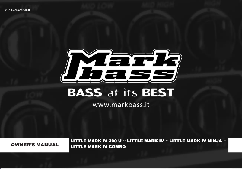 Page n°1 - Manuel utilisateur Markbass Little Mark IV 300
