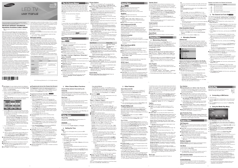 Image de la première page du manuel de l'appareil UN50J5000