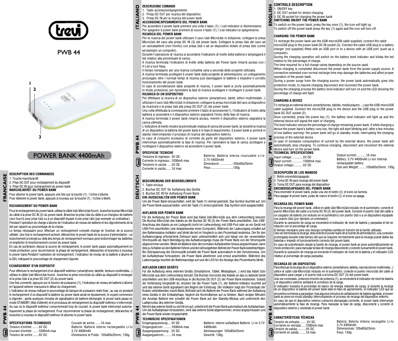 Image de la première page du manuel de l'appareil PWB 44