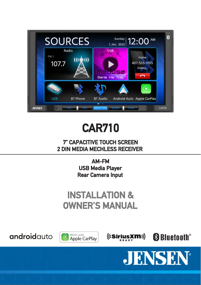 Page 1 de la notice Manuel utilisateur Jensen CAR710