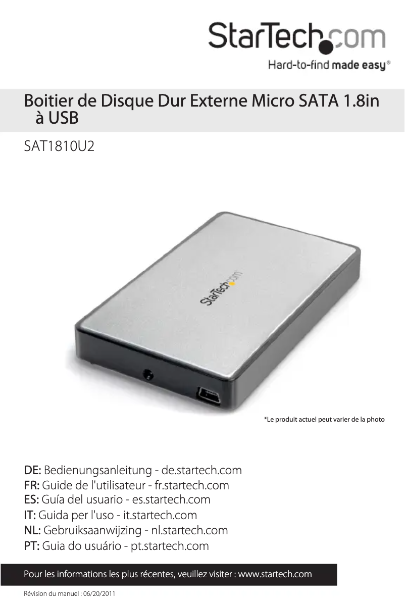 Page n°1 - Manuel utilisateur StarTech.com SAT1810U2