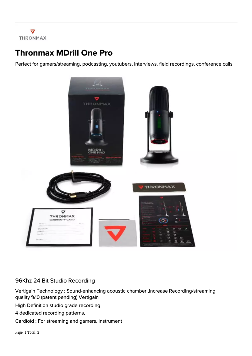 Image de la première page du manuel de l'appareil MDrill One Pro