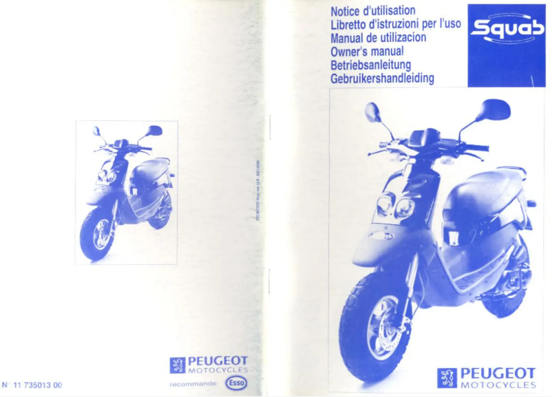 Page 1 de la notice Manuel utilisateur Peugeot Squab