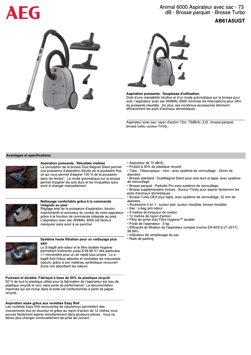 Page n°1 - Manuel utilisateur AEG AB61A5UGT