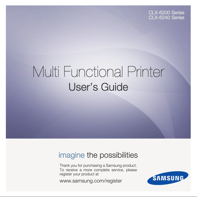 Page 1 de la notice Manuel utilisateur Samsung CLX-6240FX