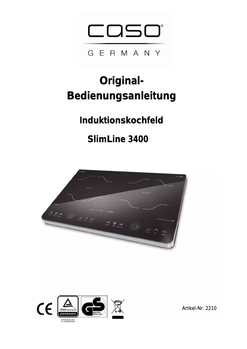 Image de la première page du manuel de l'appareil SlimLine 3400