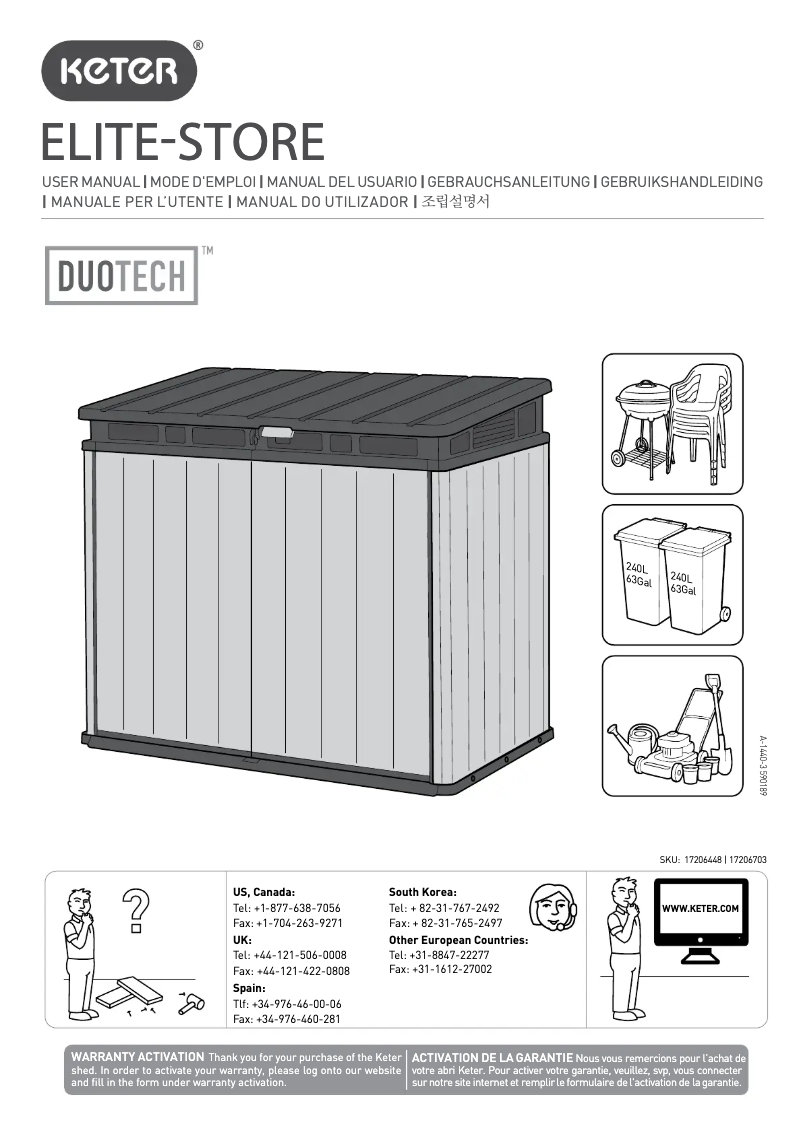 Image de la première page du manuel de l'appareil ELITE-STORE