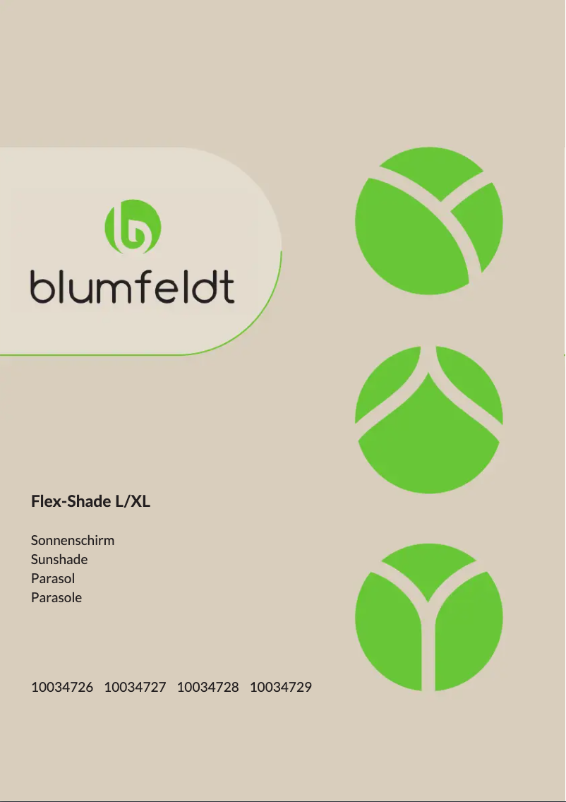 Page 1 de la notice Manuel utilisateur Blumfeldt Flex-Shade XL