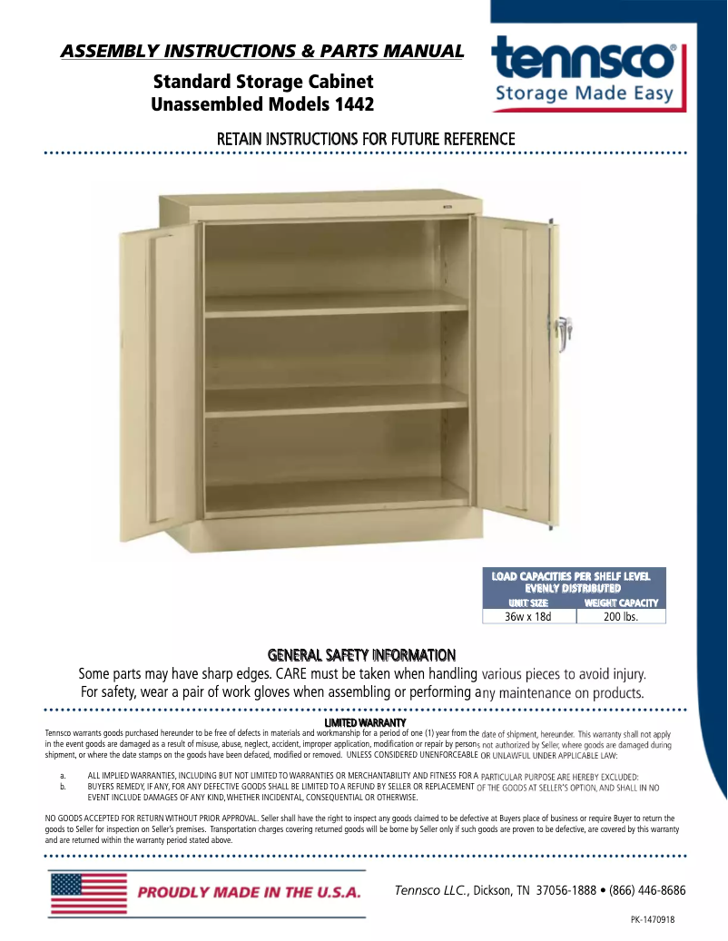 Imagen de la primera página del manual del dispositivo 1442