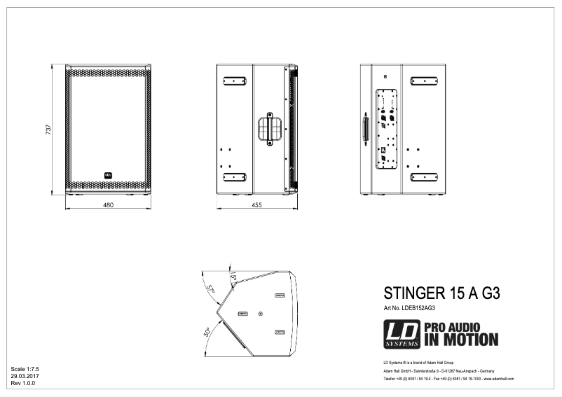 Página 1 del manual Ficha técnica LD Systems STINGER 15 A G3