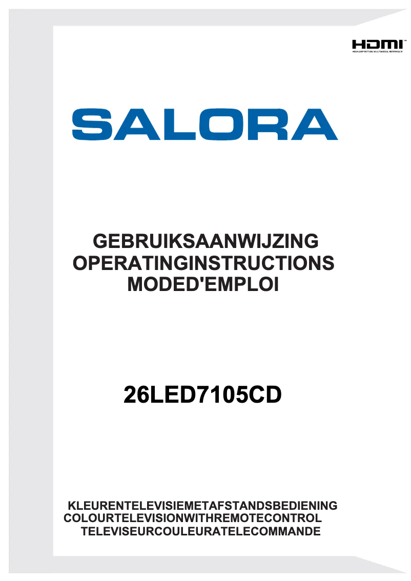 Page n°1 - Manuel utilisateur Salora 26LED7105CD