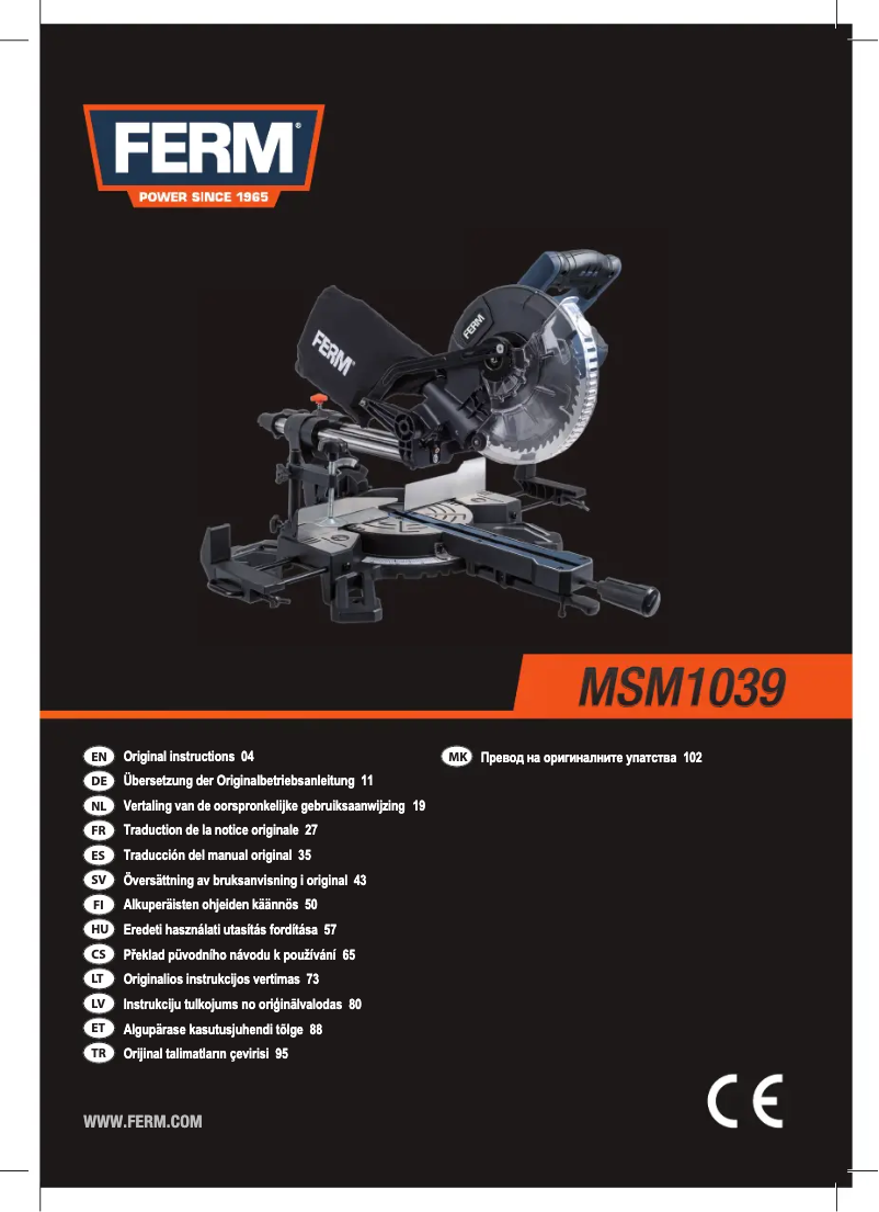 Page n°1 - Manuel utilisateur Ferm MSM1039