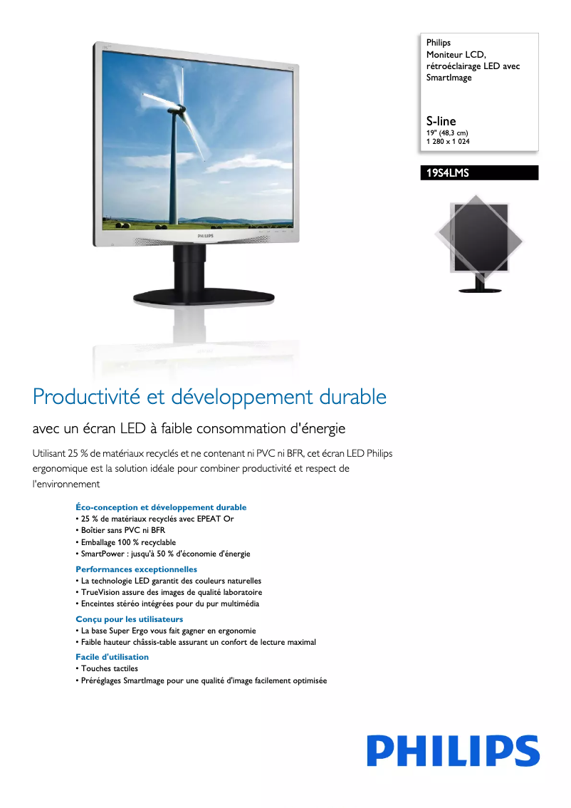 Image de la première page du manuel de l'appareil Brilliance 19S4LMS