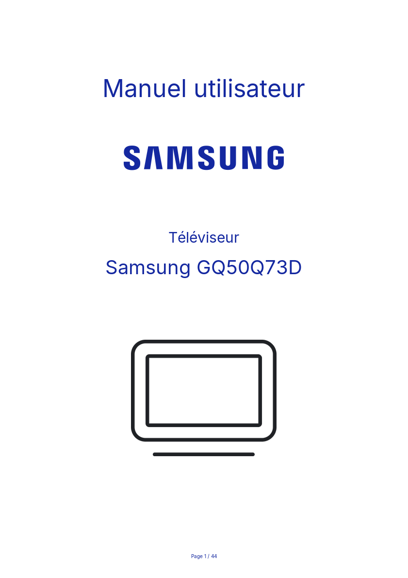 Page n°1 - Manuel utilisateur Samsung GQ50Q73D