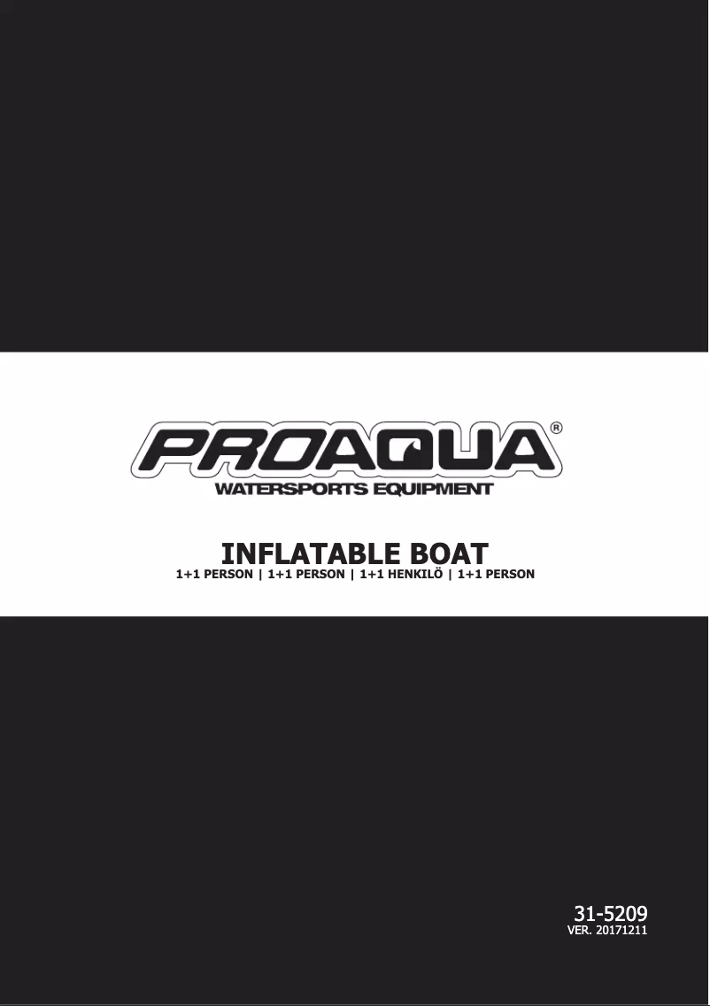 Page n°1 - Manuel utilisateur Proaqua 31-5209