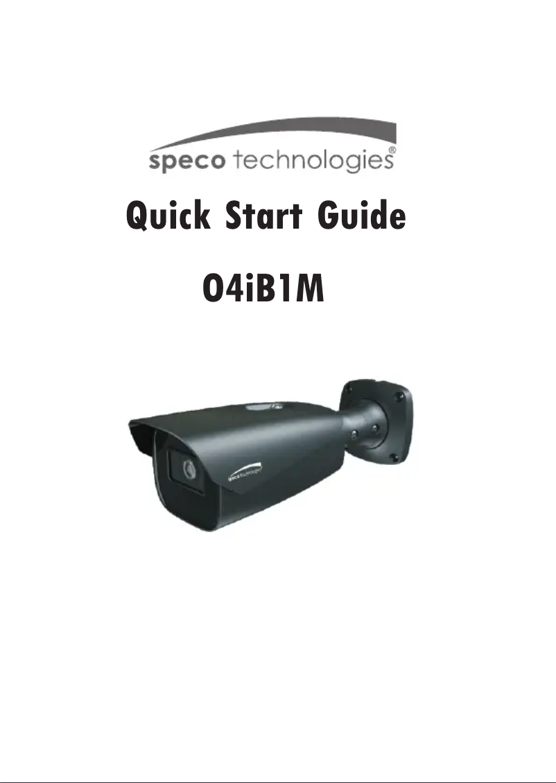 Page 1 de la notice Guide de démarrage rapide Speco Technologies O4iB1M