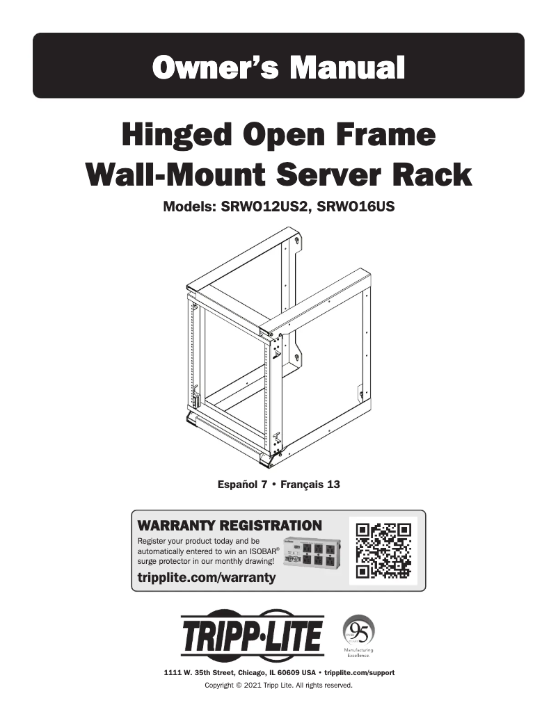Image de la première page du manuel de l'appareil SmartRack SRWO12US2