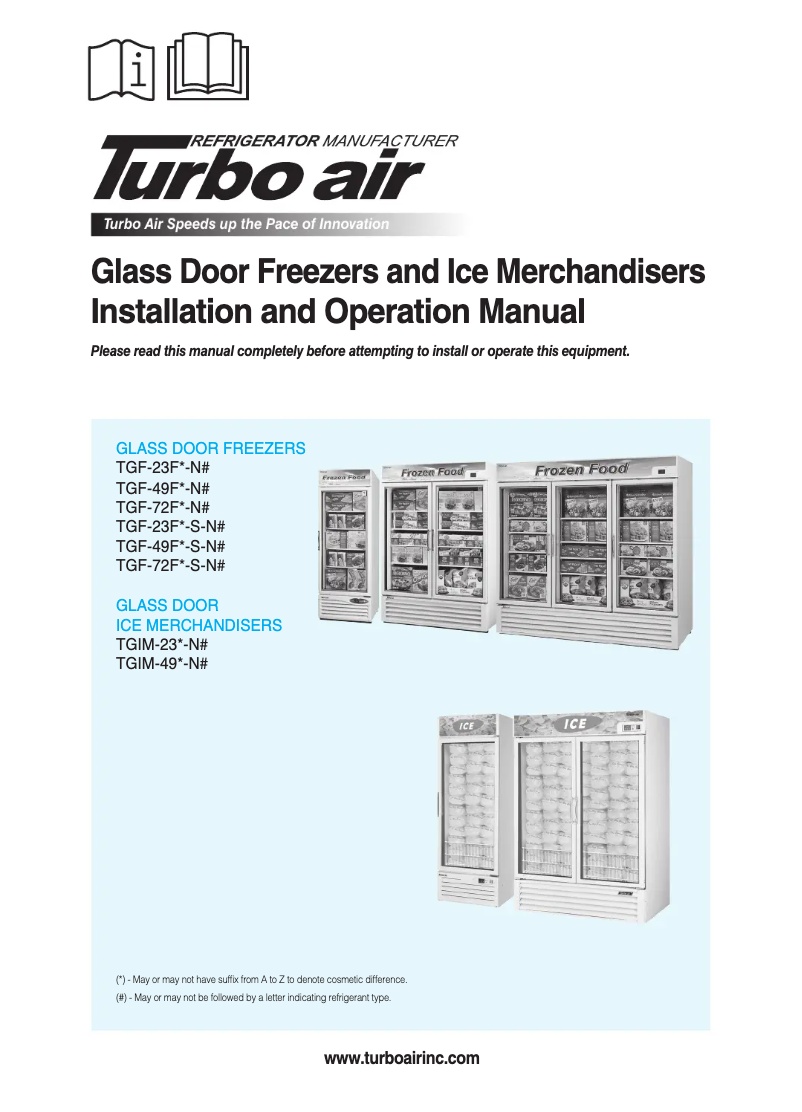 Page n°1 - Manuel utilisateur Turbo air TGF-23FB-N