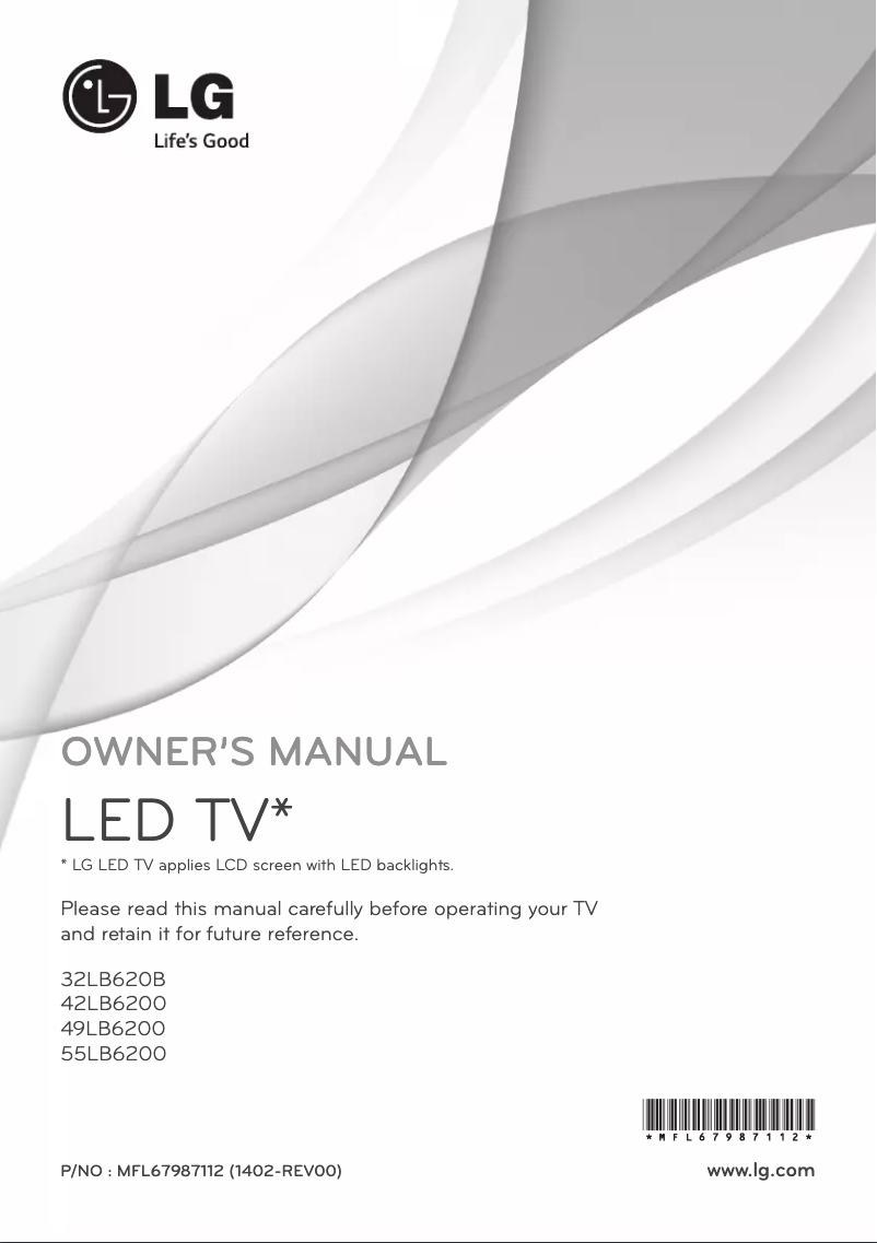 Image de la première page du manuel de l'appareil 49LB6200