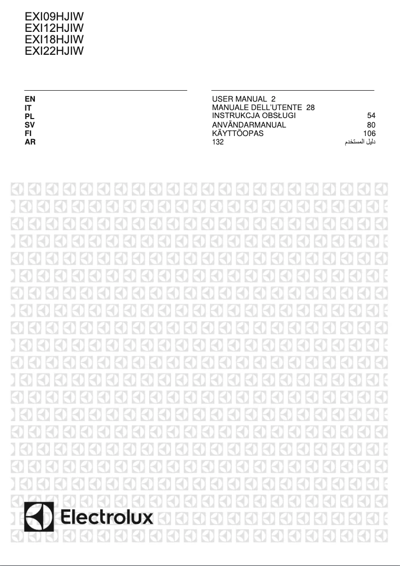 Page 1 de la notice Manuel utilisateur Electrolux EXI18HJIWE