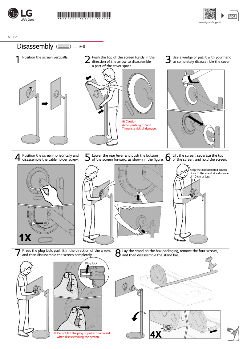 Page 1 de la notice Guide d'installation LG 27ART10AKPL