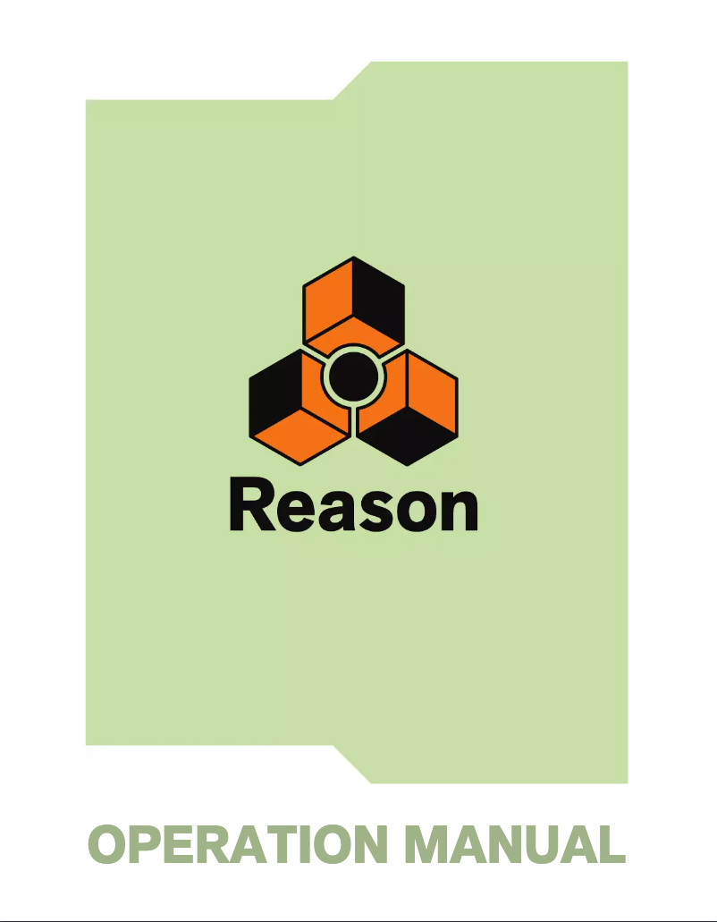 Page 1 de la notice Manuel utilisateur Propellerhead Reason 8.1