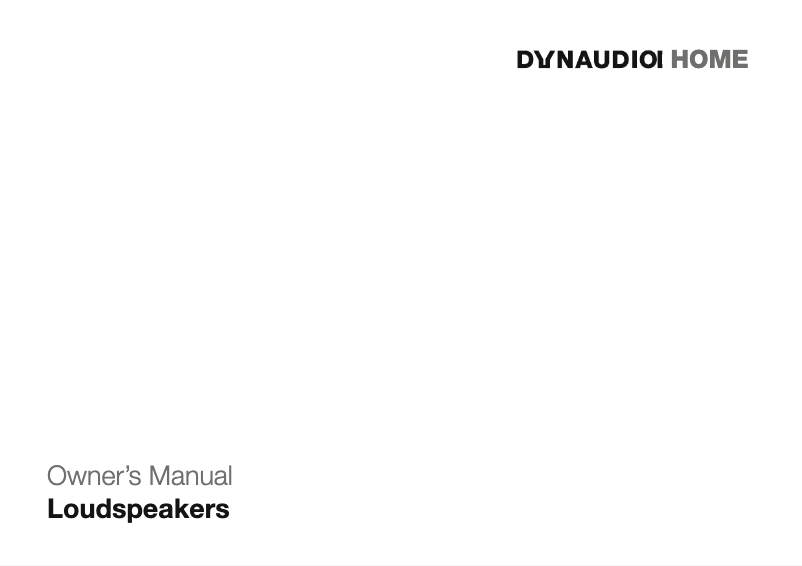 Page n°1 - Manuel utilisateur Dynaudio Excite X18