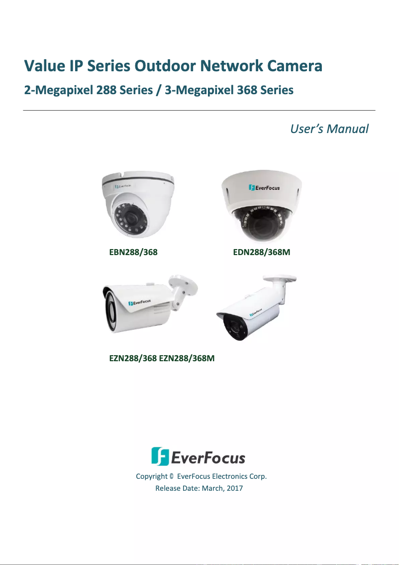 Page n°1 - Manuel utilisateur EverFocus EBN368E