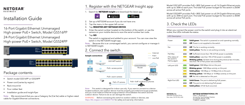 Page n°1 - Manuel utilisateur Netgear GS524PP