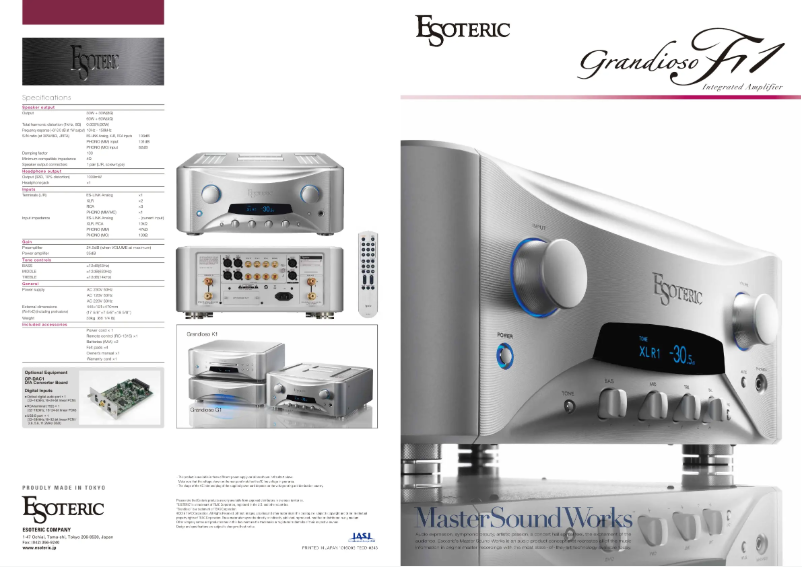 Image de la première page du manuel de l'appareil Grandioso F1