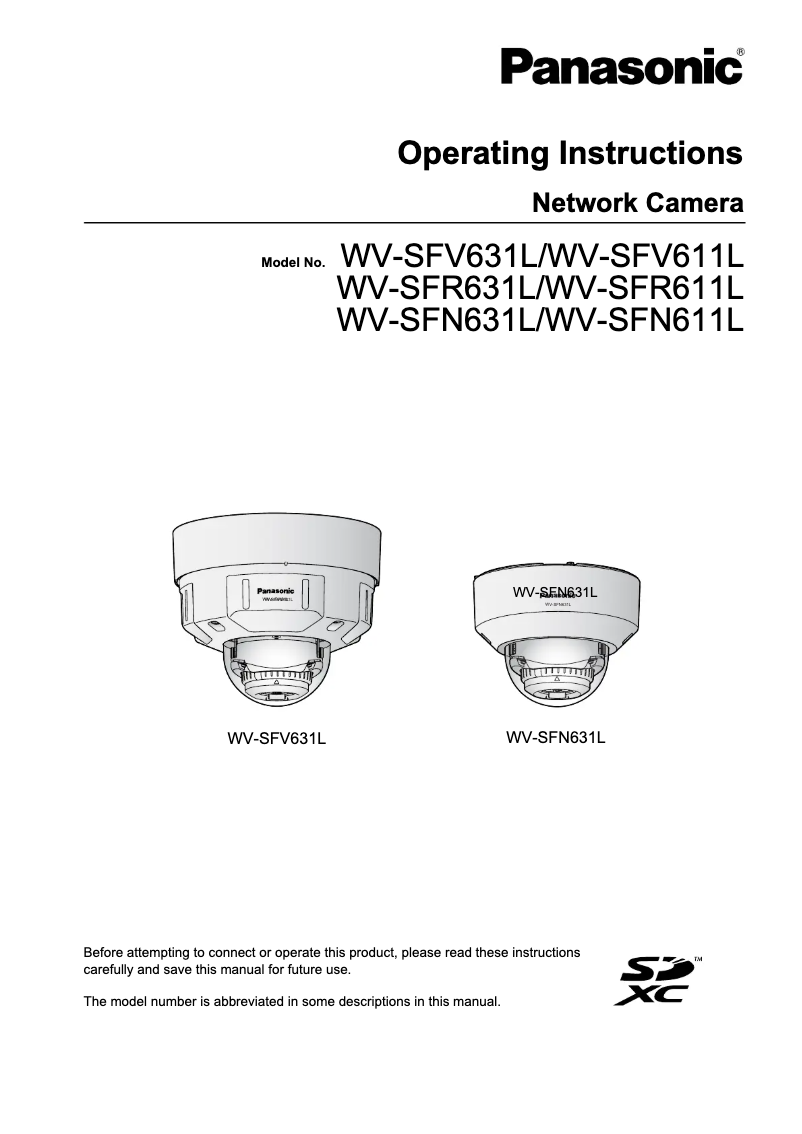 Page 1 de la notice Manuel utilisateur Panasonic WV-SFV631L